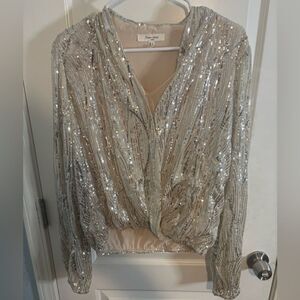 Sequin Embellished Blouse - Silver